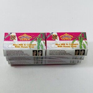 Asantee Facial Herbal Soap Rice Milk Collagen Honey Set 6 Acne Wrinkle Brighter